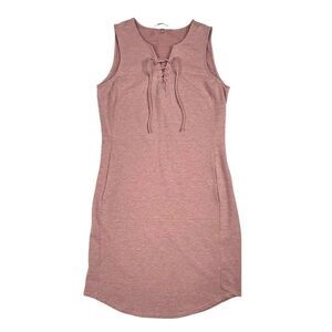 QOR Sleeveless Lace Up Performance Dress Pink